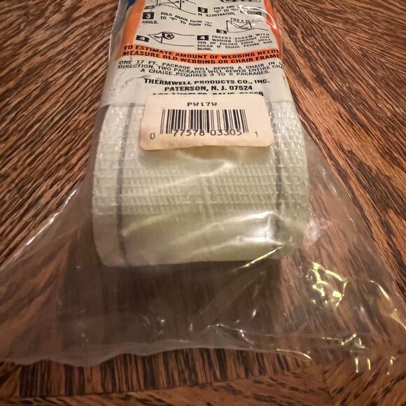 FROST KING Lawn Furniture Webbing 2 1/4"x 17 ft PW17 WHITE with Grey Stripes - Picture 4 of 6